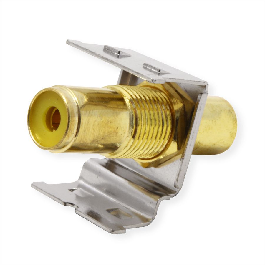 ROLINE RCA Keystone Coupler, Metal, Shielded, yellow