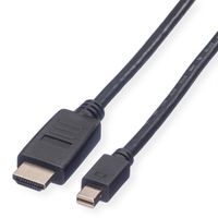 VALUE Mini DisplayPort Cable, Mini DP-HDTV, M/M, black, 1 m