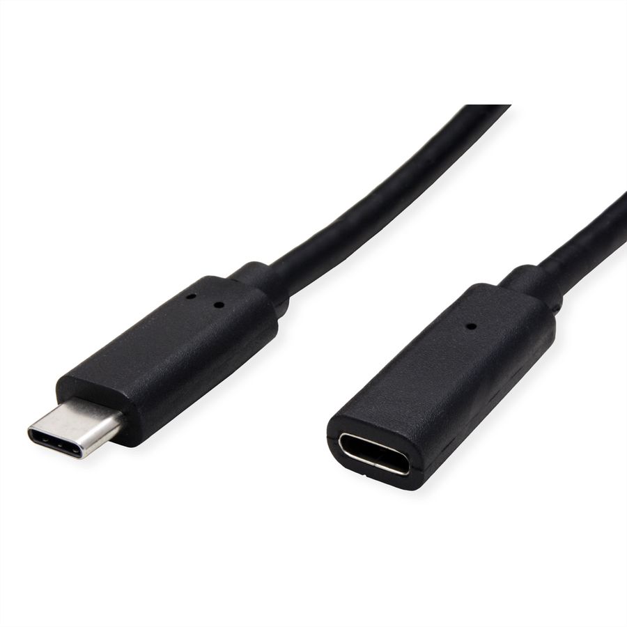 VALUE Type C Video Extension Cable, USB-C (DP Alt Mode), C-C, M/F, black, 1.5 m