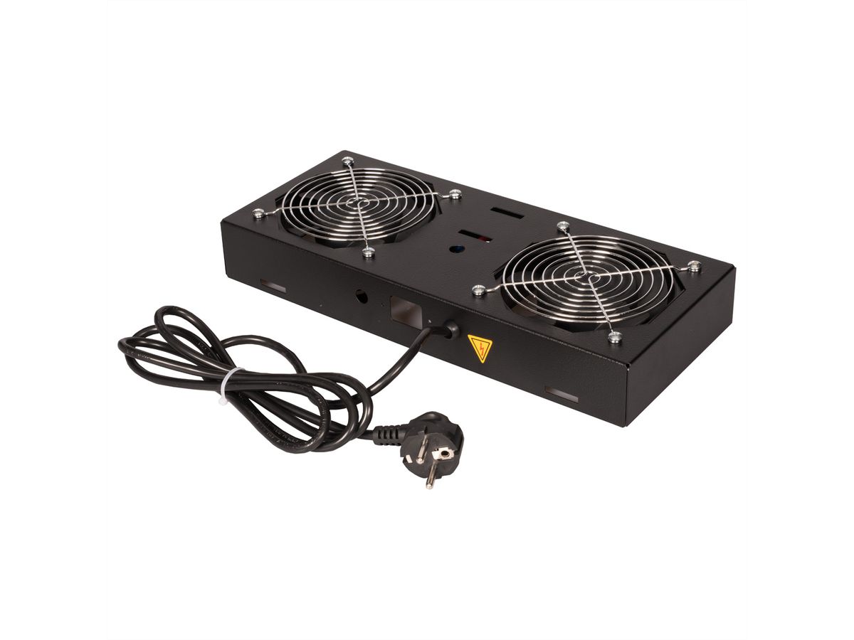 ROLINE Fan unit with 2 fans, for 19" Wall Cabinet black