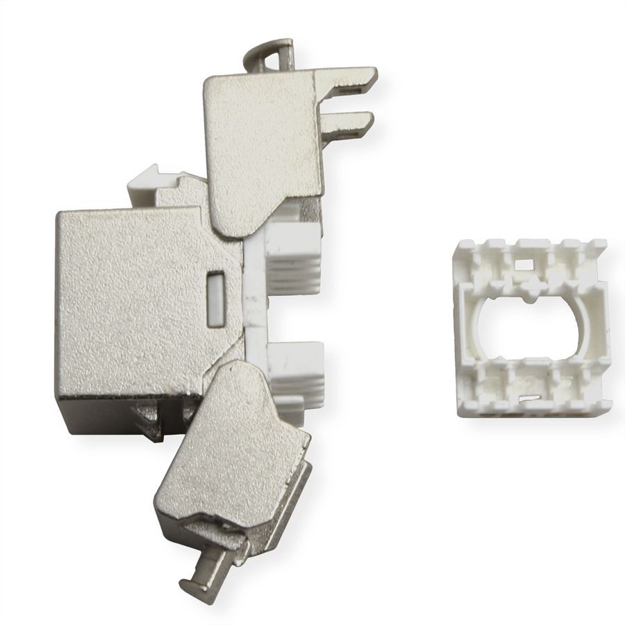 ROLINE Keystone Jack, Cat.6A (Class EA), RJ-45, STP, tool-free, SLIM and SHORT, silver