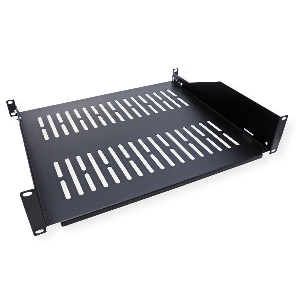 VALUE 19"-Fixed Shelf, 485 x 400mm, 2U, max. 25kg, black