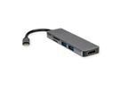 ROLINE USB Type C Docking Station, HDMI 4K30, 2x A USB 3.2 Gen 1, SD/MicroSD Card Reader