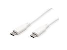 ROLINE USB 2.0 Cable, C–C, M/M, 60W, silicone, white, 1 m