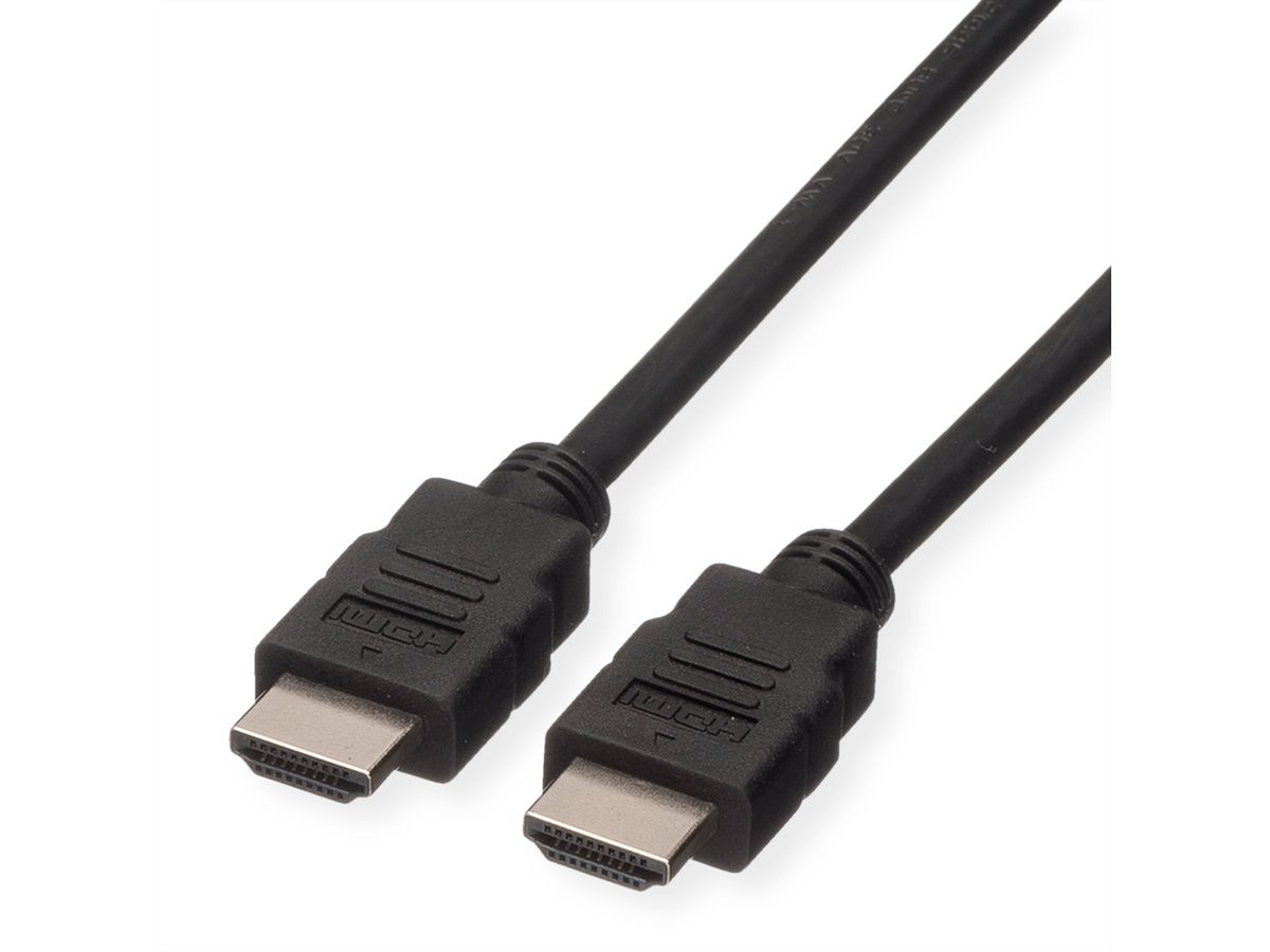 ROLINE HDMI High Speed Cable + Ethernet, LSOH, M/M, black, 1 m