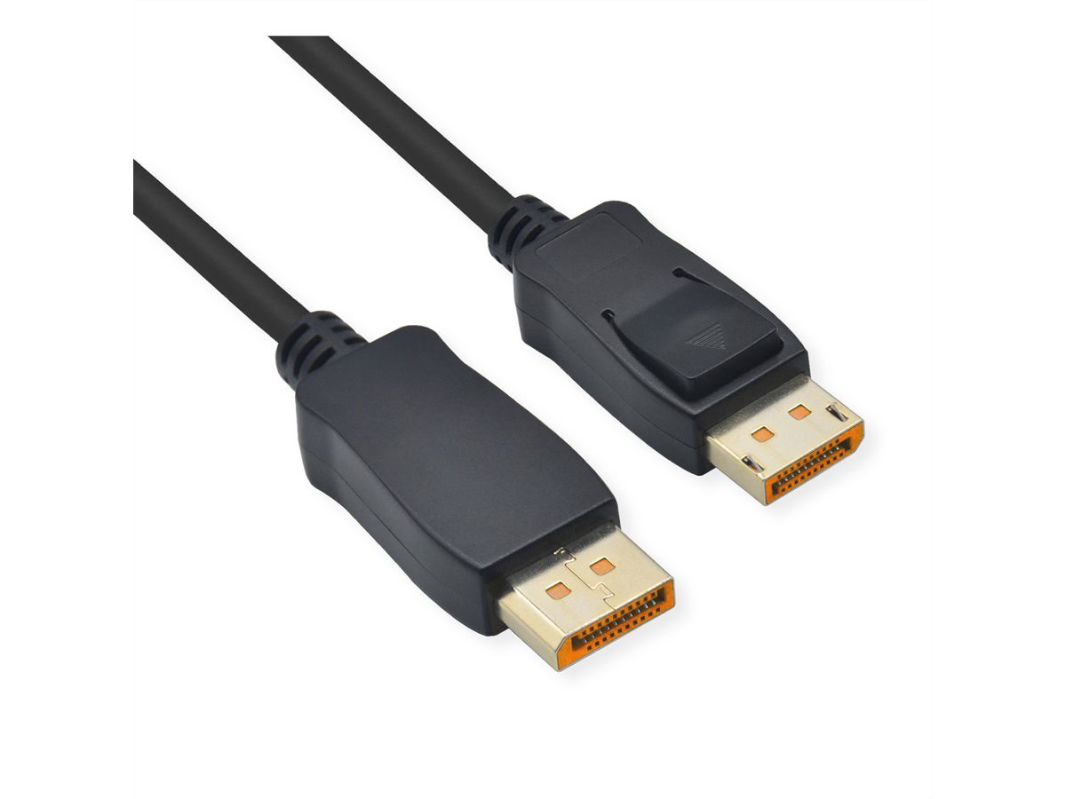 ROLINE DisplayPort Cable, v2.1, 16K@60Hz, DP-DP, M/M, 80Gbit/s, UHBR20, DP-DP, M/M, black, 1 m