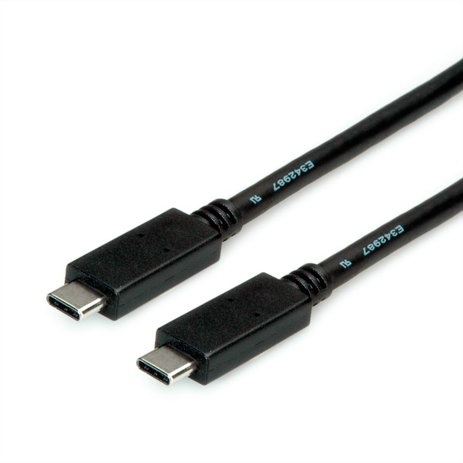 ROLINE USB 3.2 Gen 2 Cable, PD, C-C, M/M, 4K UHD-1, 10Gbit/s, Emark, 100W, black, 2 m