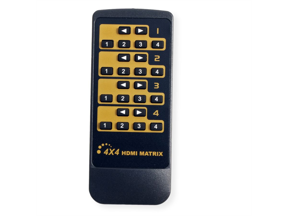 VALUE HDMI Matrix Switch, 4x4, 4K60Hz, with remote control