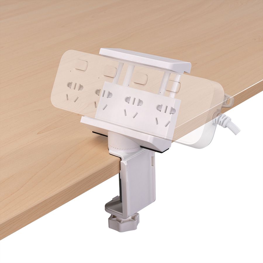 VALUE Clamp-On Power Strip Holder, 360°, white