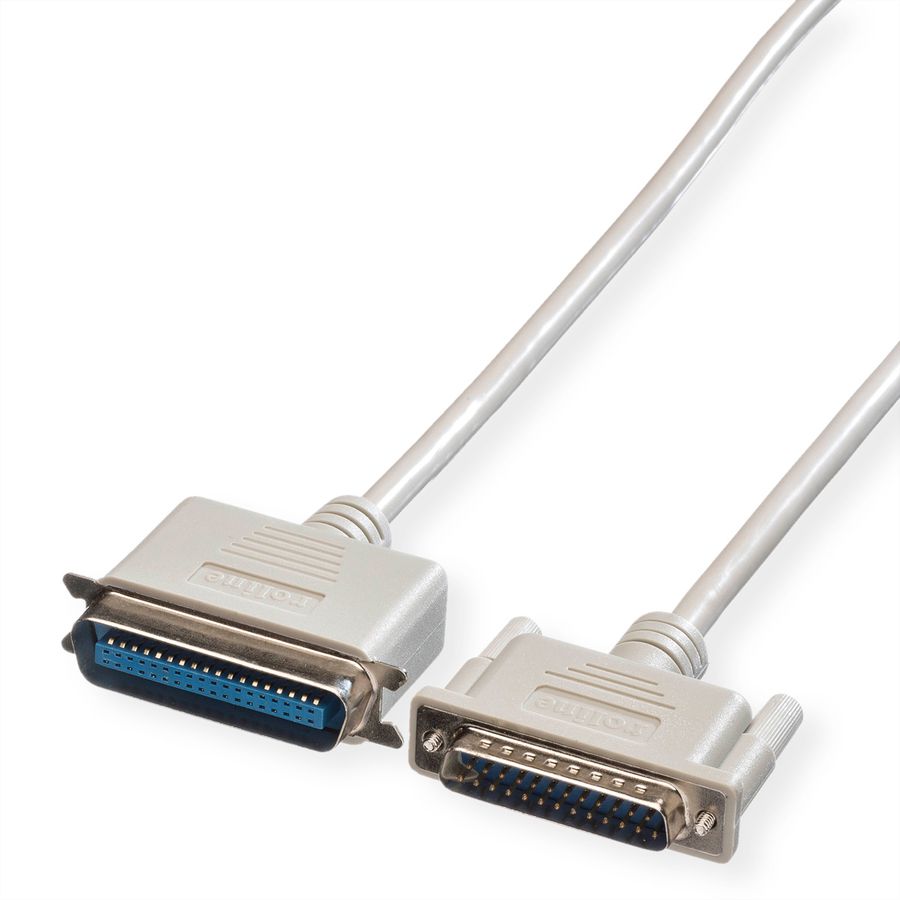 ROLINE Parallel Printer Cable, DB25 M - C36 M, grey, 4.5 m