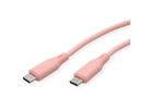 ROLINE USB 2.0 Cable, C–C, M/M, 60W, silicone, pink, 1 m
