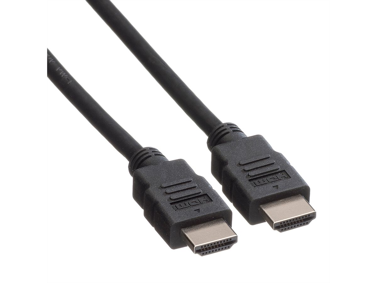 ROLINE HDMI High Speed Cable + Ethernet, LSOH, M/M, black, 1 m