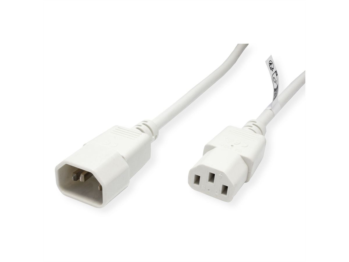 ROLINE GREEN Monitor Power Cable, IEC 320 C14 - C13, white, 1.8 m