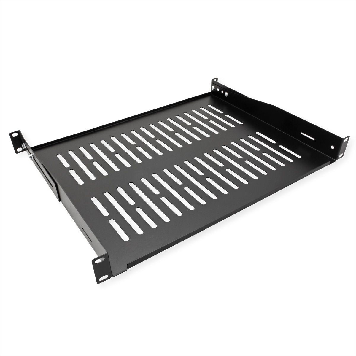 VALUE 19"-Fixed Shelf, 440 x 350mm, max. 25kg, 1U, U-Shape, black