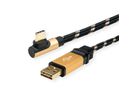 ROLINE GOLD  USB 2.0 Cable, reversible A - C 90° angled, M/M, 3 m