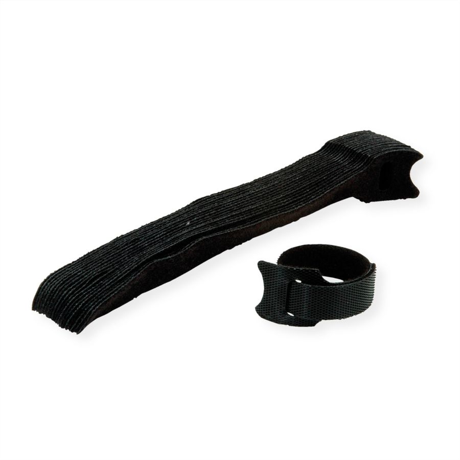 VALUE Strap Cable Binder with Flap, 20 pieces/set, black, 15 cm