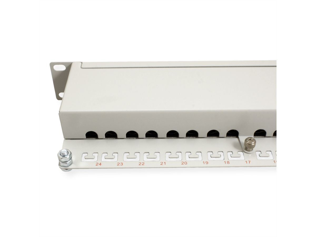 ROLINE Cat.6 (Class E) 19" Patch Panel, 24 Ports, STP, grey