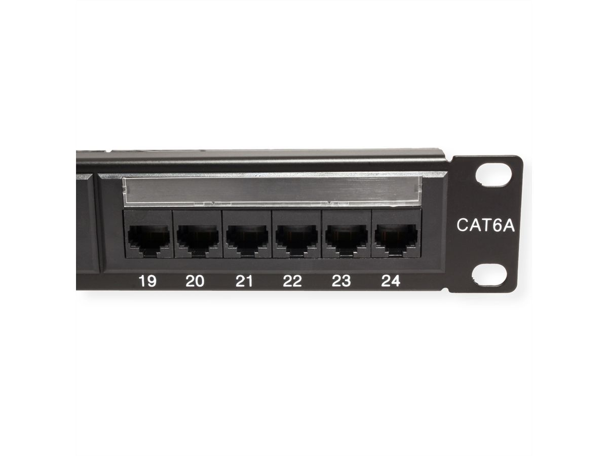 VALUE Cat.6A (Class EA) 19" Patch Panel, 24 Ports, UTP, black