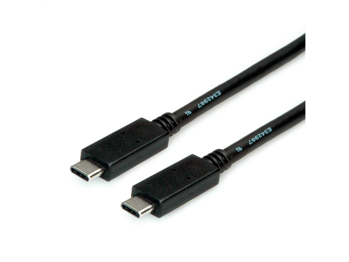 ROLINE USB 3.2 Gen 2 Cable, PD (Power Delivery) 20V5A, with Emark, C-C, M/M, black, 2 m