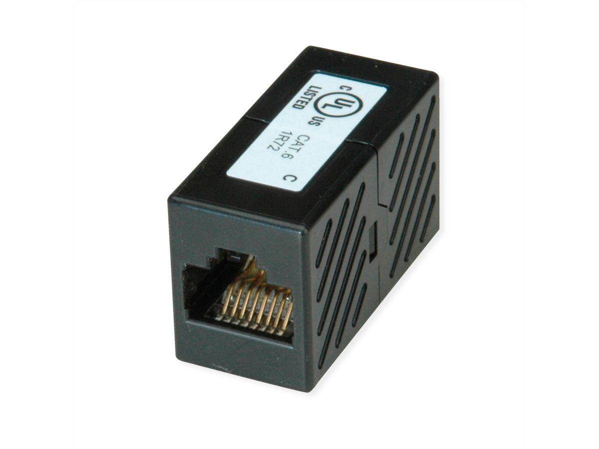 ROLINE RJ-45 Modular Coupler, Cat.6 (Class E), UTP, black, 25pcs.