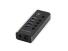 ROLINE USB 3.2 Gen 1 Hub, 4 Ports + 1x Charging Port, Switchable