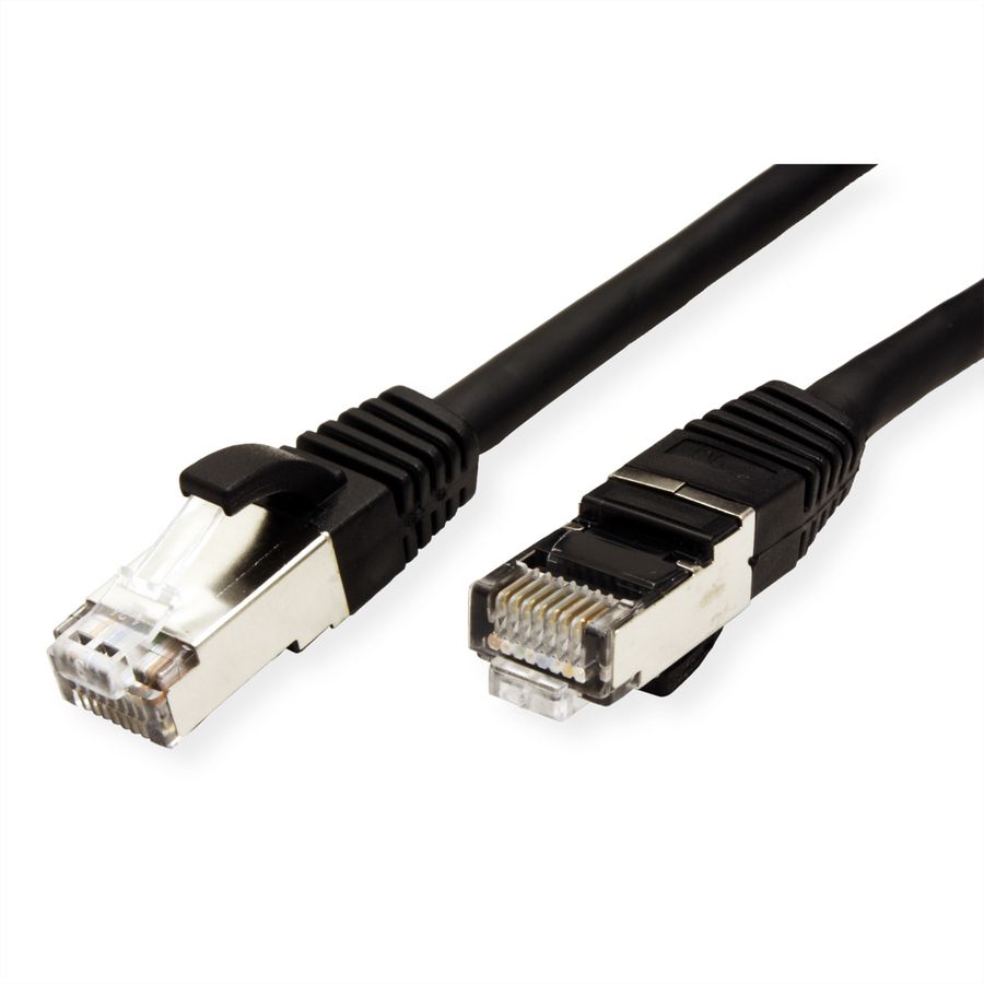 VALUE S/FTP Patch Cord Cat.6 (Class E), halogen-free, black, 1 m
