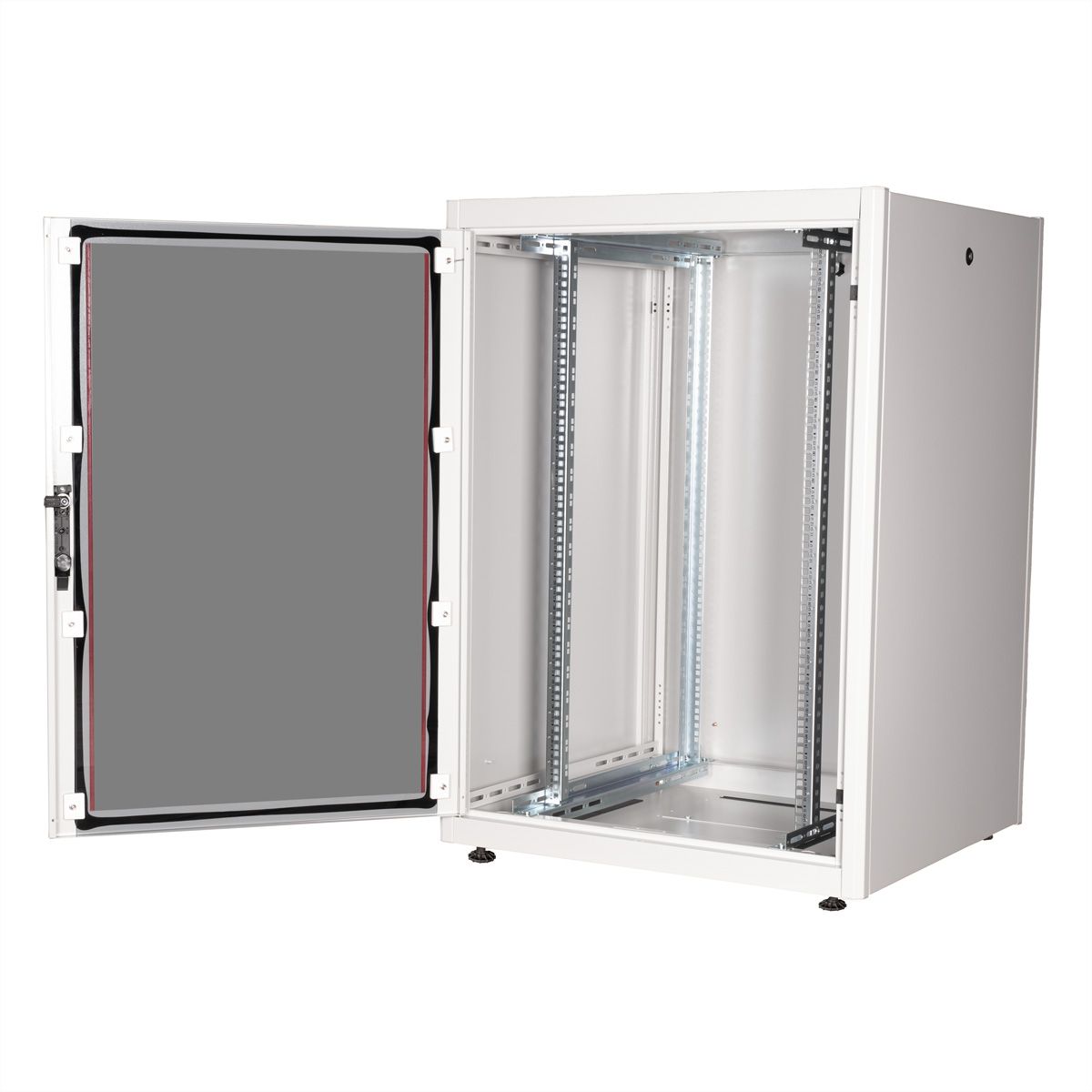 ROLINE 19-inch network cabinet Basic 22 U, 800x800 WxD glass door grey