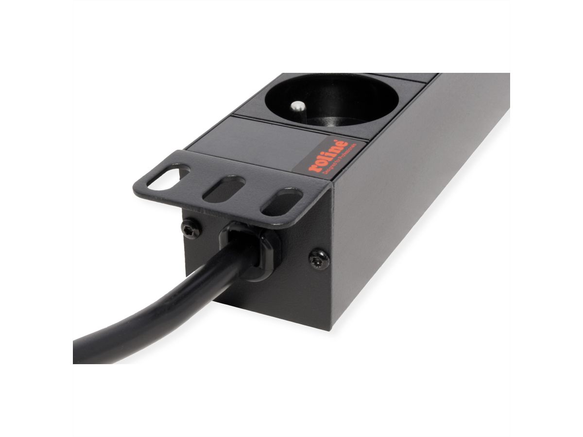 ROLINE PDU for Cabinet, 9x socket, 45°, 16A, UTE Version, black, 2 m