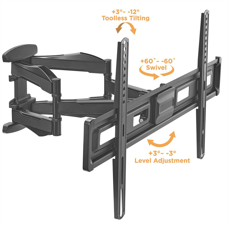 VALUE Solid Articulating Wall Mount TV Holder, 37–80 inch, max. 45 kg