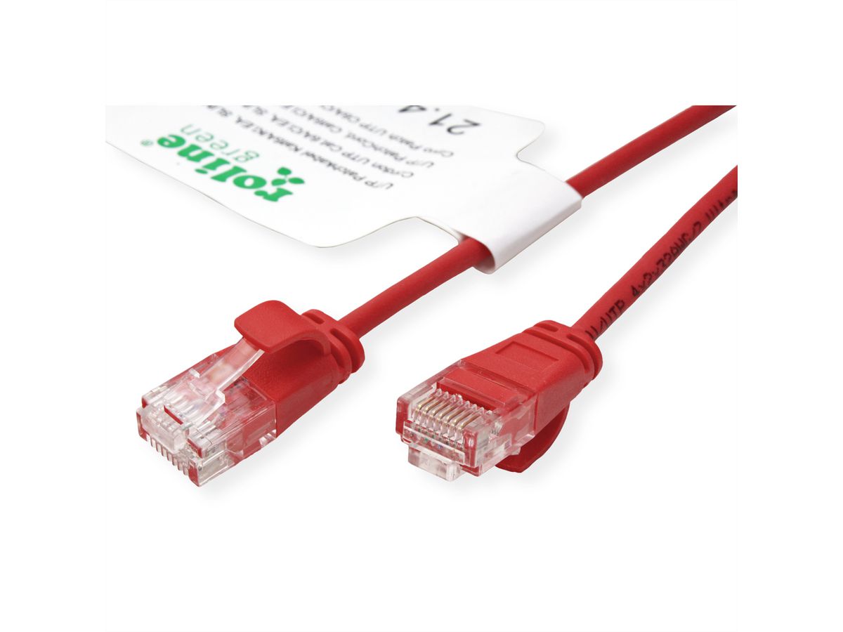 ROLINE GREEN UTP Data Center Patch Cord Cat.6A (Class EA), LSOH, Slim, red, 5 m