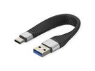 ROLINE USB 3.2 Gen 2 Silicone Cable, C-A, M/M, black, 11 cm