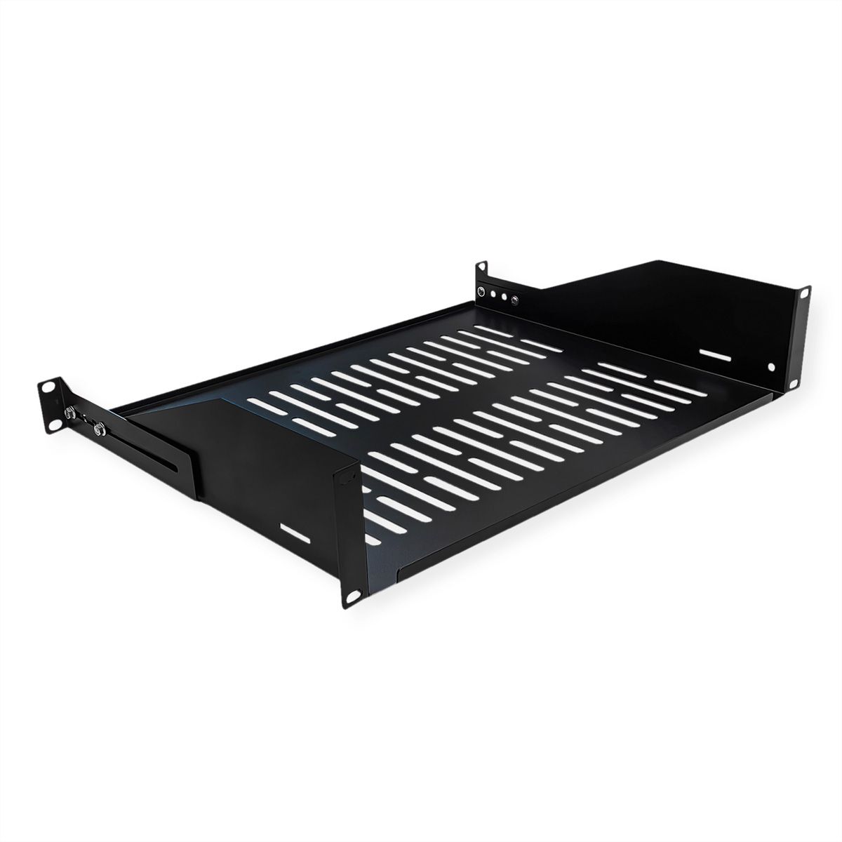 VALUE 19"-Fixed Shelf, 440 x 350mm, max. 25kg, 2U, U-Shape, black