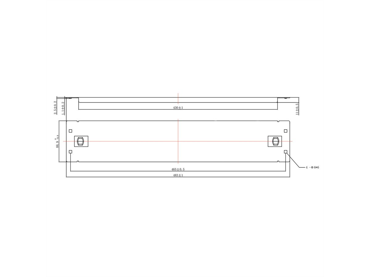 19" Blank Panel, Snap-in, 2U, Metal, black