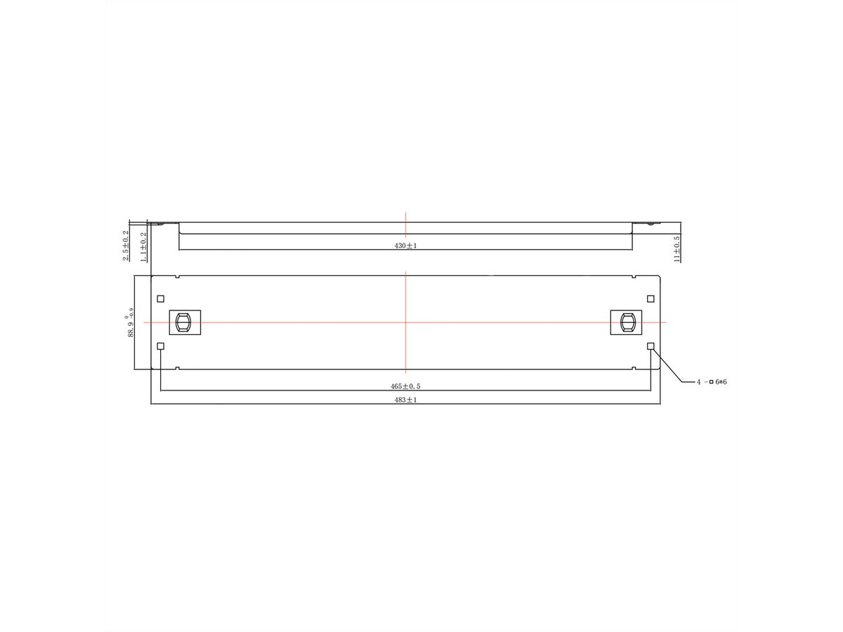 19" Blank Panel, Snap-in, 2U, Metal, RAL 9005 black