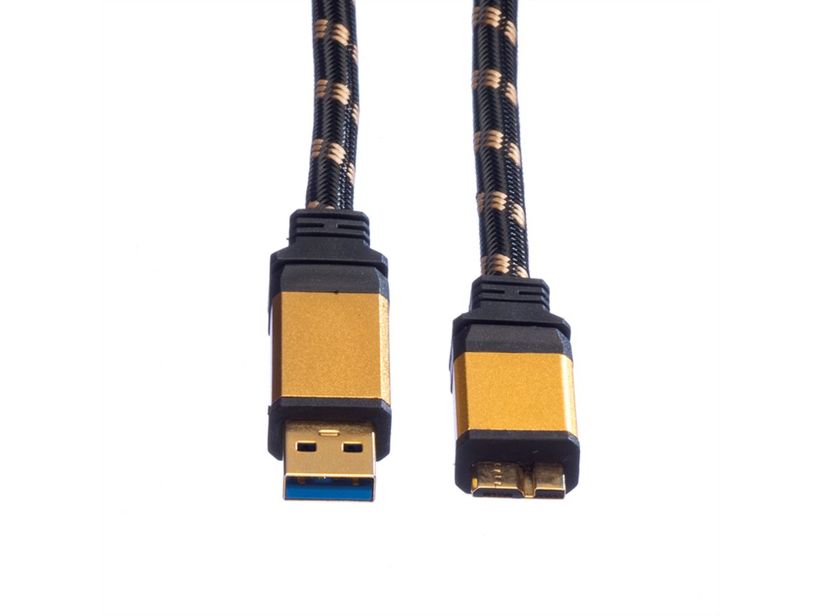 ROLINE GOLD USB 3.2 Gen 1 Cable, A - Micro B, M/M, 2 m