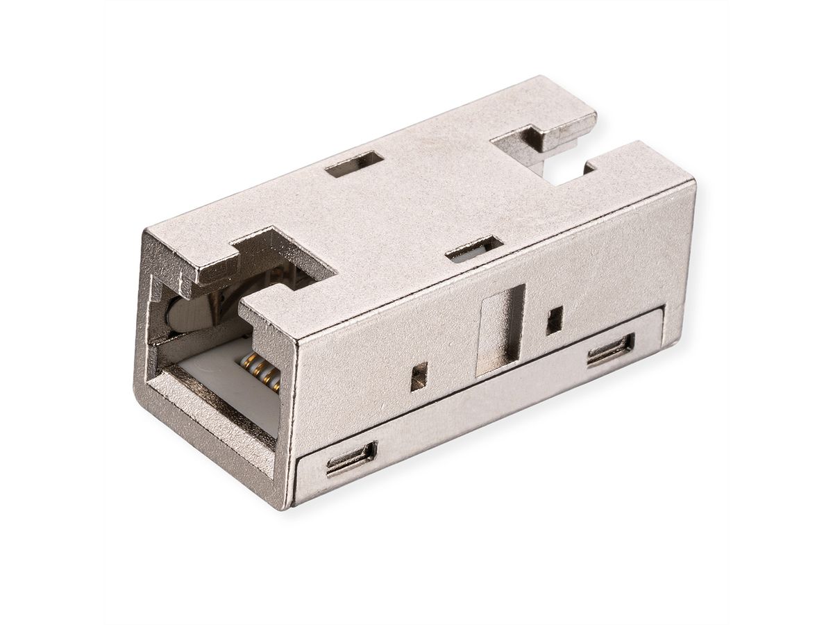 ROLINE RJ-45 Modular Coupler, Cat. 6A (Class EA), shielded, metal housing