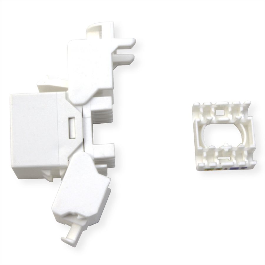 ROLINE Keystone Jack, Cat.6A (Class EA), RJ-45, UTP, tool-free, SLIM and SHORT, white