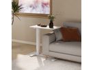 ROLINE Gas Spring Side Table / Workstation, height-adjustable, hidden casters, white