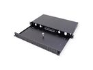 VALUE 19" FO Splice Box, empty, 1U, 24x SC DX / 24x LC quadruple, extendable