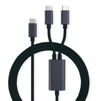 ROLINE Y - Splitter Charging Cable, Type C Connectors, USB-C - USB-C, M/M, max. 100W, black, 1.85 m