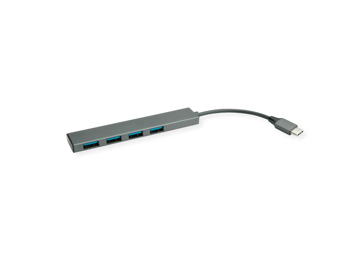 ROLINE USB 3.2 Gen 1 Hub, 4 Ports, Type C connection cable