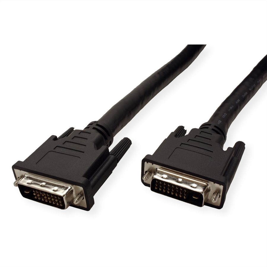 ROLINE DVI Cable, DVI (24+1), Dual Link, M/M, 15 m