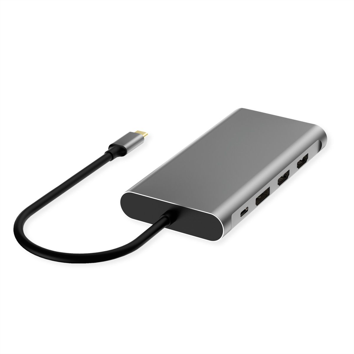 VALUE Dockingstation Type C, 2x 4k HDMI, DP, VGA, Gigabit Ethernet, 2x USB-C, 2x USB-A, PD