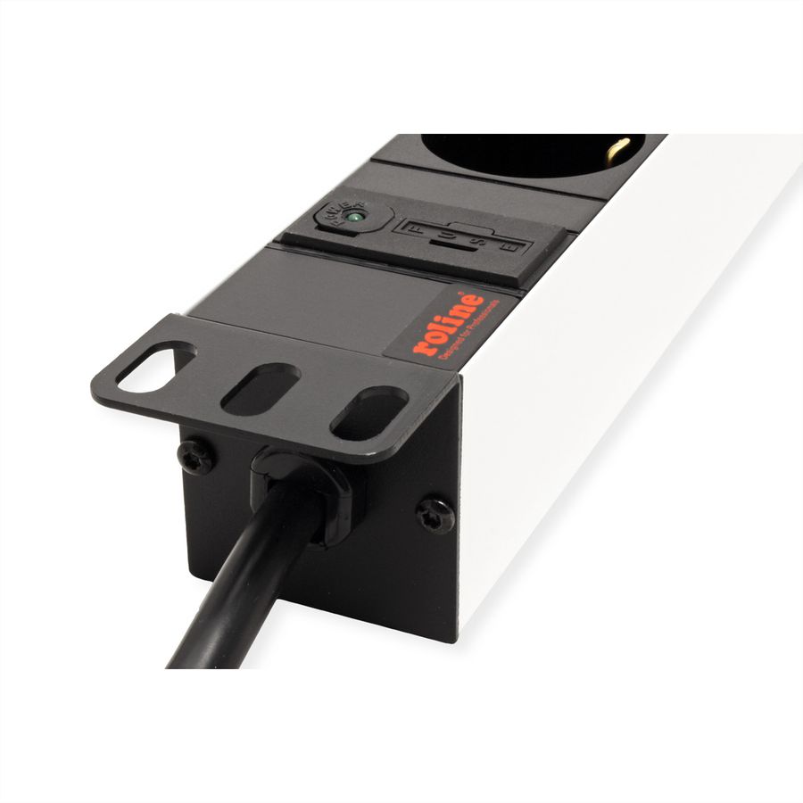 ROLINE 19" PDU for Cabinets 8x 2300W, IEC320 C14 M, silver, 2 m