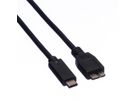 ROLINE USB 3.2 Gen 1 Cable, C-Micro B, M/M, black, 0.5 m