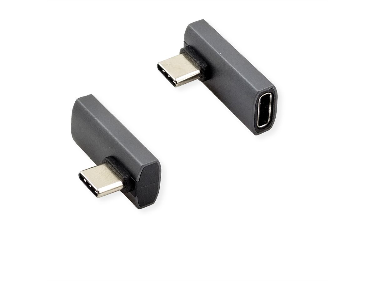 ROLINE Adapter, USB4 Gen 3x2, Aluminum, 90° rotated, Type C, M/F, silver