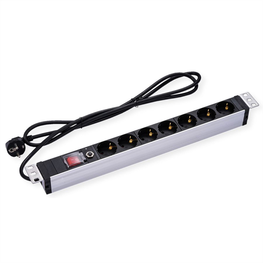 VALUE 19" PDU for Cabinets, 7x, 4000W, CEE 7/7 German Type Plug, 2.8 m