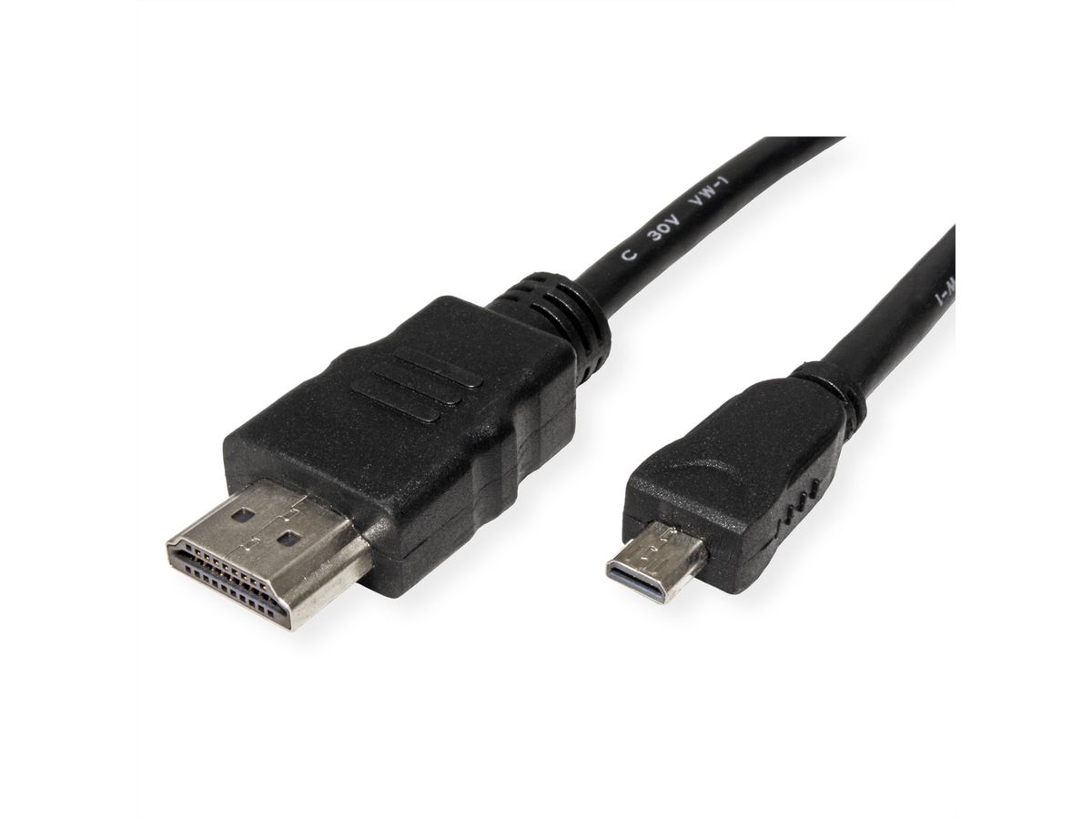 ROLINE GREEN HDMI High Speed Cable + Ethernet, A - D, M/M, 2 m