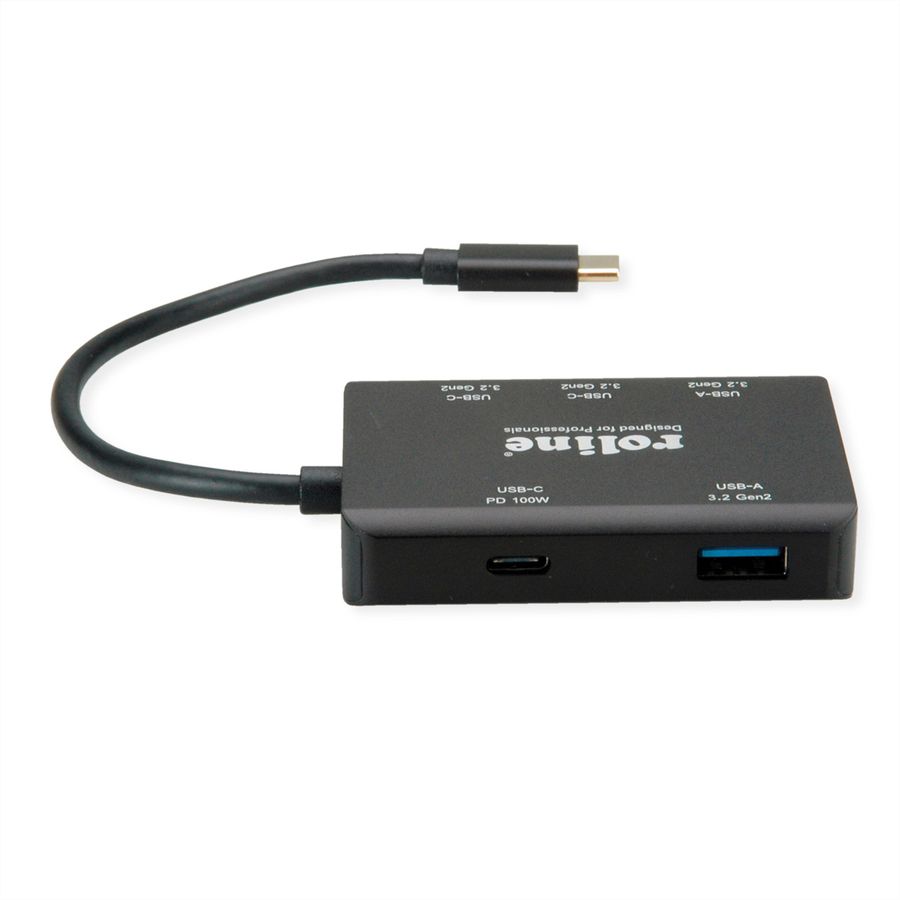 ROLINE USB 3.2 Gen 2 Hub, 4 Ports (2x A + 2x C), PD (100W)