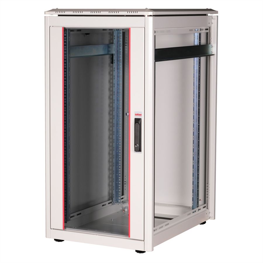 ROLINE 19-inch network cabinet Pro 22 U, 600x800 WxD glass door grey
